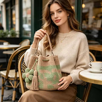 Handmade Crochet Flower Tote Bag